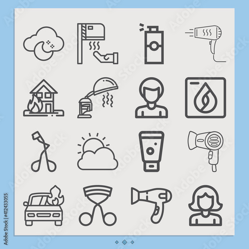 Simple set of coma related lineal icons.