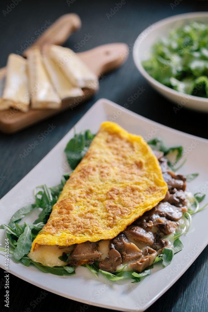 Omelette with mushrooms and cheese Omelette with mushrooms and cheese