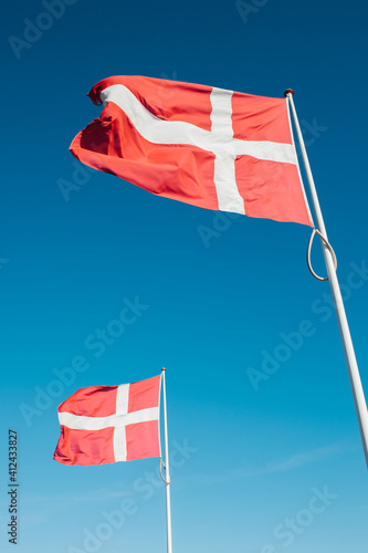 Dannebrog - the Danish national flag. photo