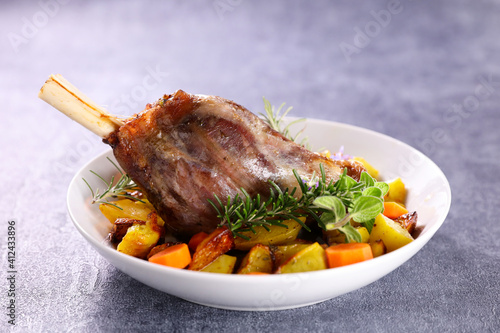 roasted lamb chop and vegetable