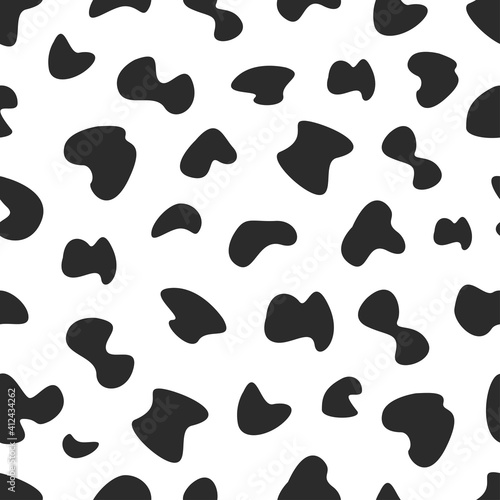 Cow Skin Seamless Pattern. Animal Skin Background. Good used for gift paper, invitation card for kids, Bed Cover, Pillow Cover, Book cover, etc - EPS 10 Vector