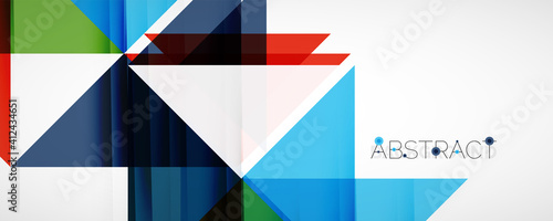 Geometric abstract background. Techno color triangle shapes. Vector illustration for covers, banners, flyers and posters and other designs