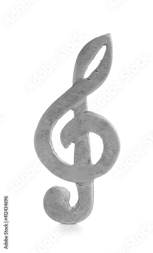 Violin clef on white background