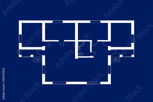Floor plan of a modern apartment. Vector blueprint for your design. Architectural background.