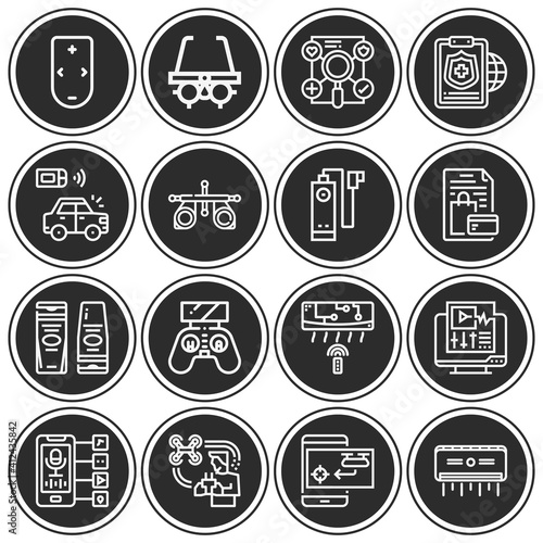 16 pack of experimentation  lineal web icons set