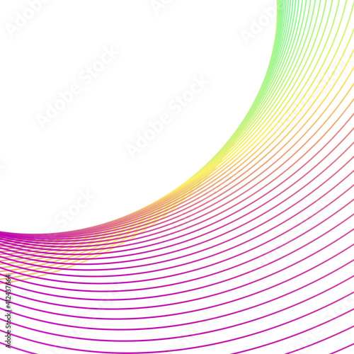 Design element. geometric pattern. thin colored stripes on white isolated background. Creative line art. Vector illustration.