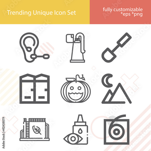 Simple set of fall related lineal icons.