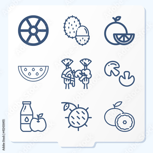 Simple set of 9 icons related to regimen