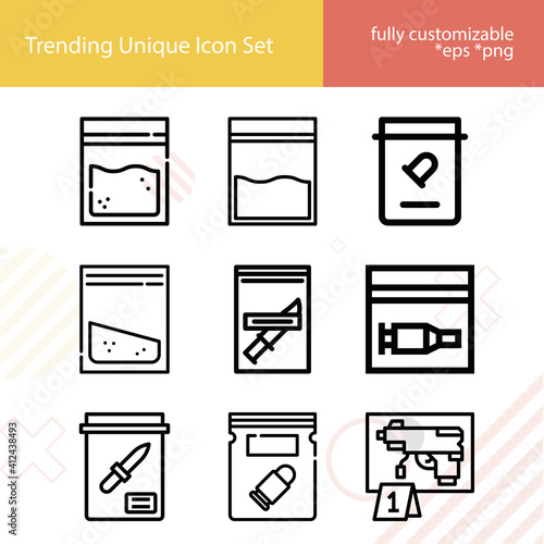 Simple set of bear witness related lineal icons.