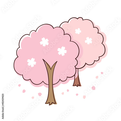 桜の木 2本