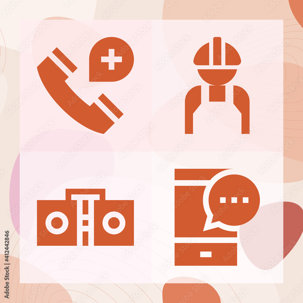 Simple set of operator related filled icons Simple set of operator related filled icons