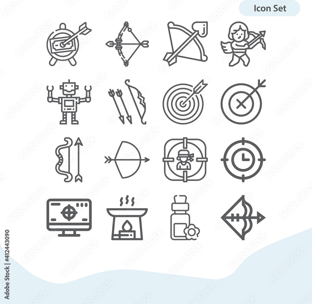 Simple set of attributes related lineal icons. Simple set of attributes related lineal icons.