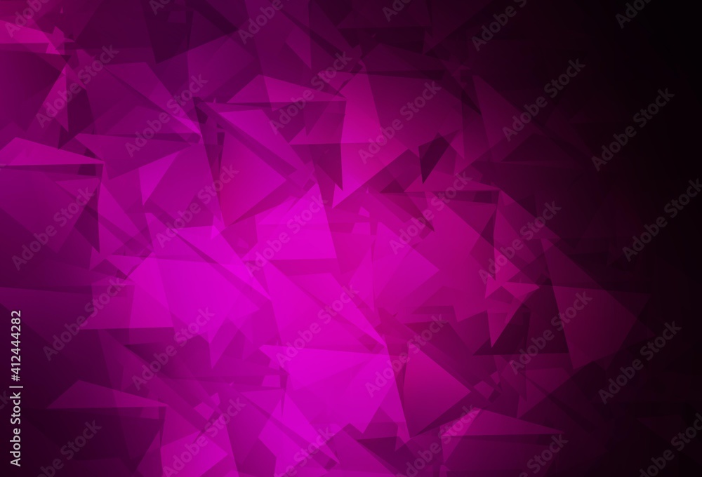 Dark Pink vector polygonal pattern.