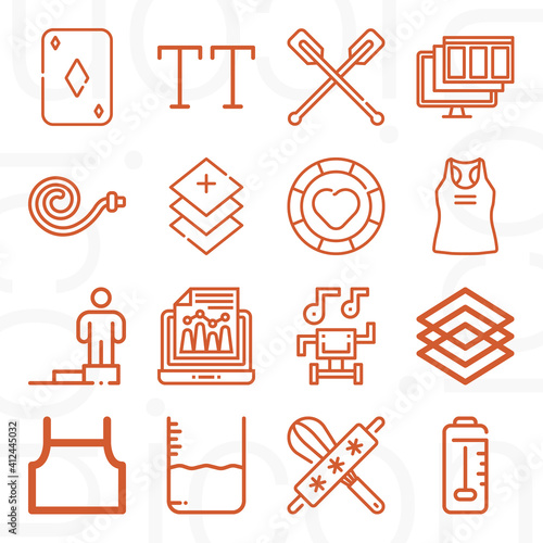 16 pack of tier  lineal web icons set