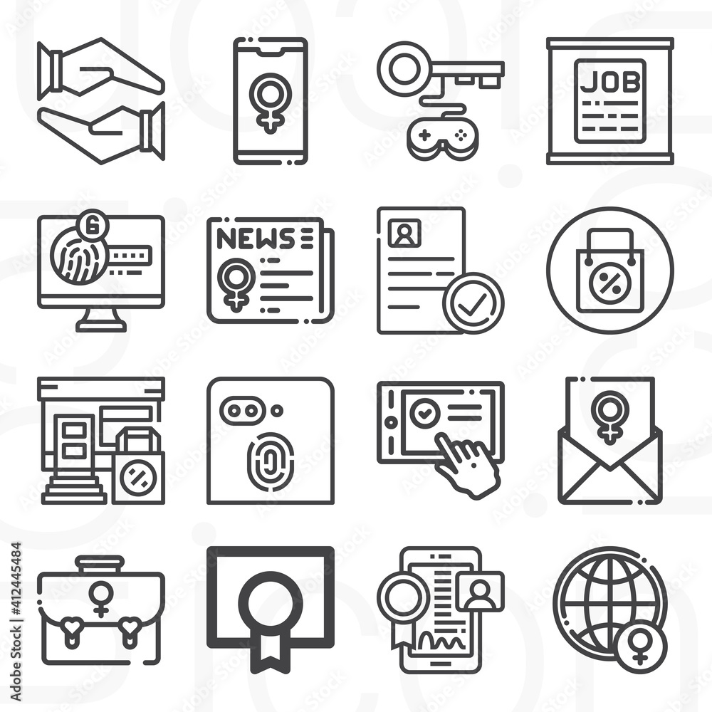 16 pack of authorization lineal web icons set 16 pack of authorization lineal web icons set