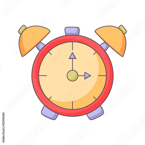 alarm clock cartoon doodle hand drawn concept vector kawaii illustration