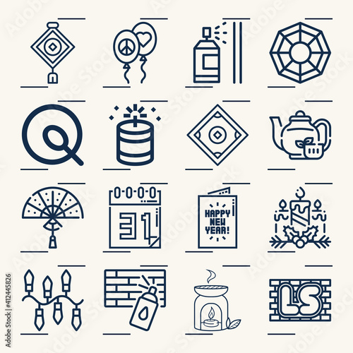 Simple set of months related lineal icons.