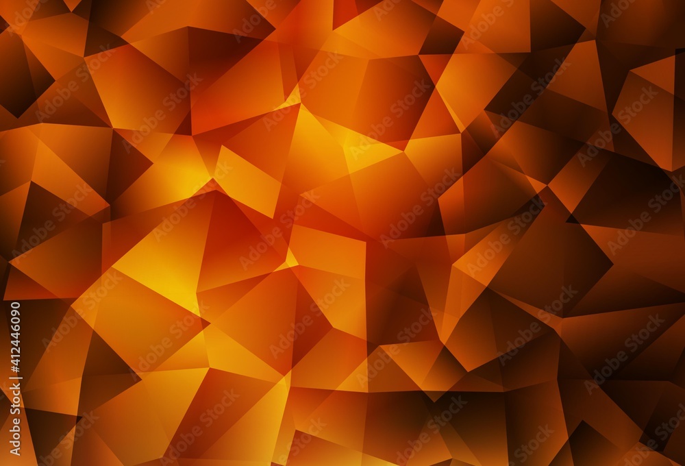Dark Orange vector triangle mosaic template. Dark Orange vector triangle mosaic template.