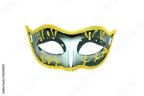 Black mask party or carnival Venetian isolated on white background 