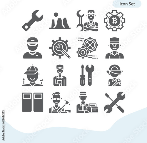 Simple set of sandstone related filled icons.