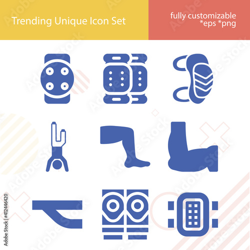 Simple set of flexion related filled icons.