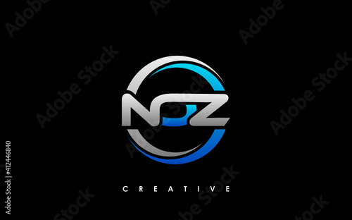 NOZ Letter Initial Logo Design Template Vector Illustration