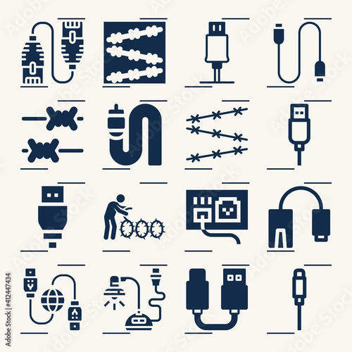 Simple set of overseas telegram related filled icons.
