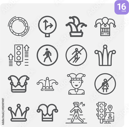 Simple set of diverted related lineal icons.