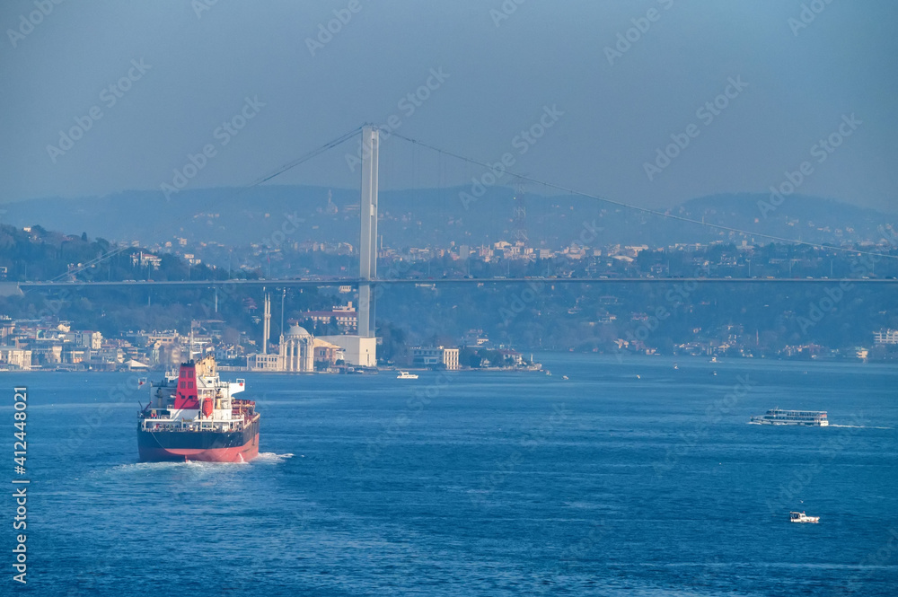 Beautiful panoramic view on Istanbul, Turkey over Bosphorus