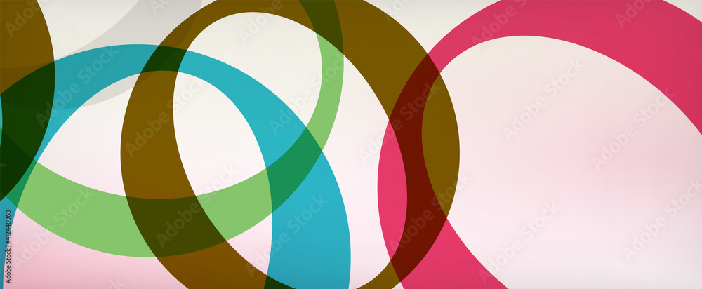 Ring geometric shapes, o letter repetition wallpaper. Abstract background for business or technology presentations, internet posters or web brochure covers