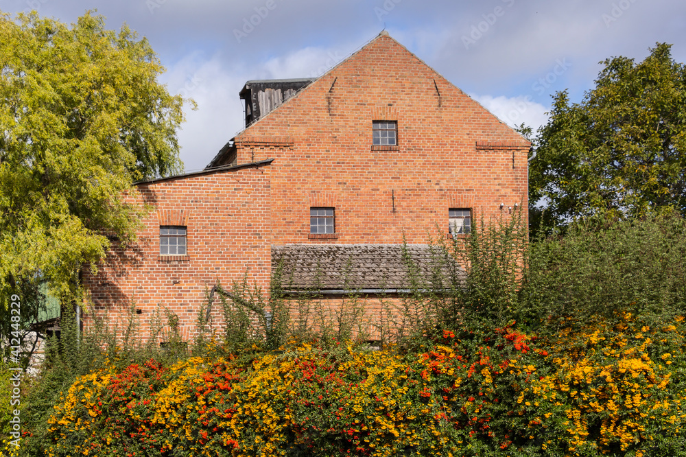 View of a typical building made of red burnt brick. Found everywhere in northern Germany.