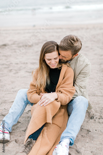 Engagement proposal at beach in Playa Del Rey, California Young Couple © Hawksnestco.com