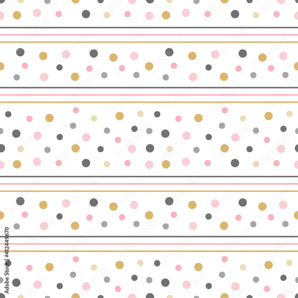 Abstract seamless pattern with lines and spots 