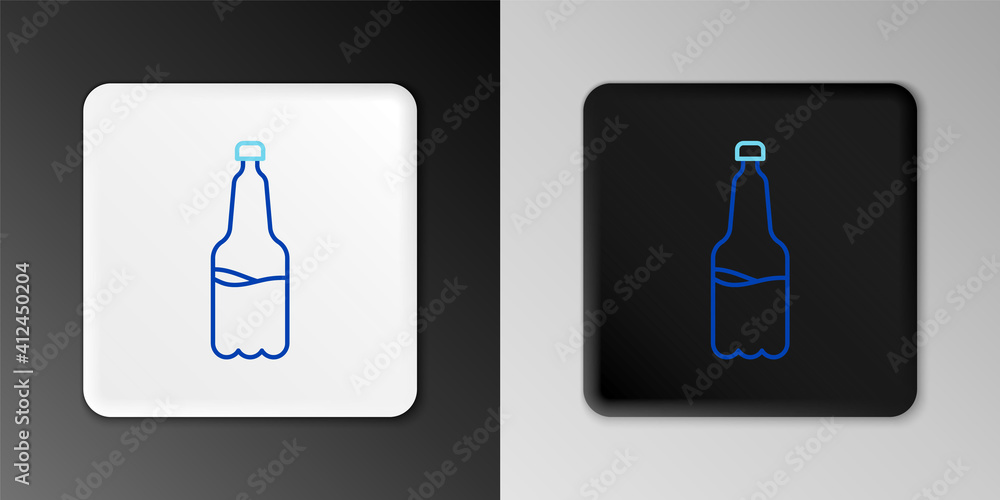 Line Plastic beer bottle icon isolated on grey background. Colorful outline concept. Vector. Line Plastic beer bottle icon isolated on grey background. Colorful outline concept. Vector.