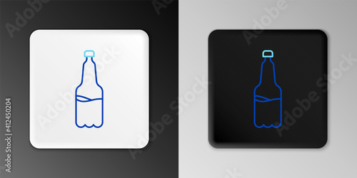 Line Plastic beer bottle icon isolated on grey background. Colorful outline concept. Vector.