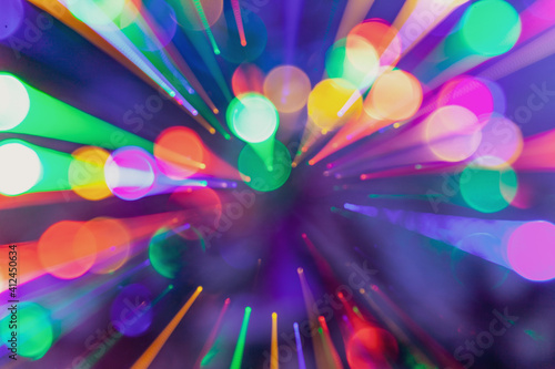 Colorful abstract background, carnival lights in bokeh.Festive blurry background