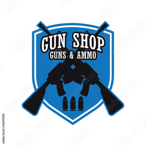 shooting gun logo for shooting club, vector illustration