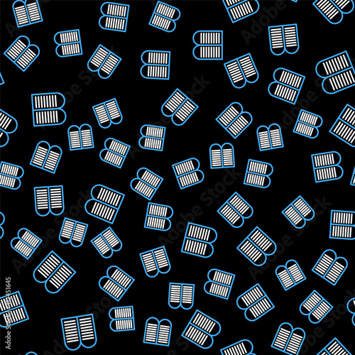 Line The commandments icon isolated seamless pattern on black background. Gods law concept. Vector.