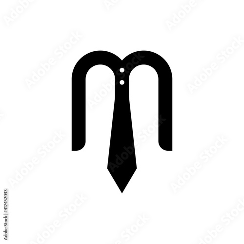 M letter with tie logo design vector