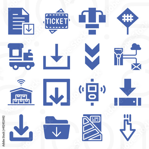 16 pack of depot  filled web icons set