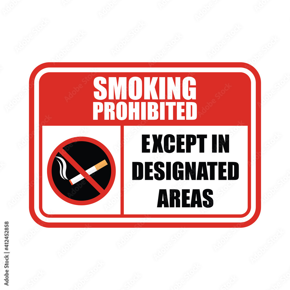 smoking and no smoking area for signboard or label. vector illustration smoking and no smoking area for signboard or label. vector illustration