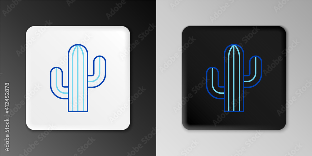 Line Cactus icon isolated on grey background. Colorful outline concept. Vector. Line Cactus icon isolated on grey background. Colorful outline concept. Vector.