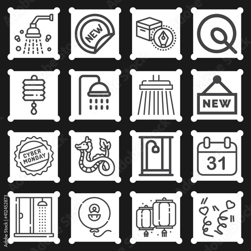 16 pack of born  lineal web icons set