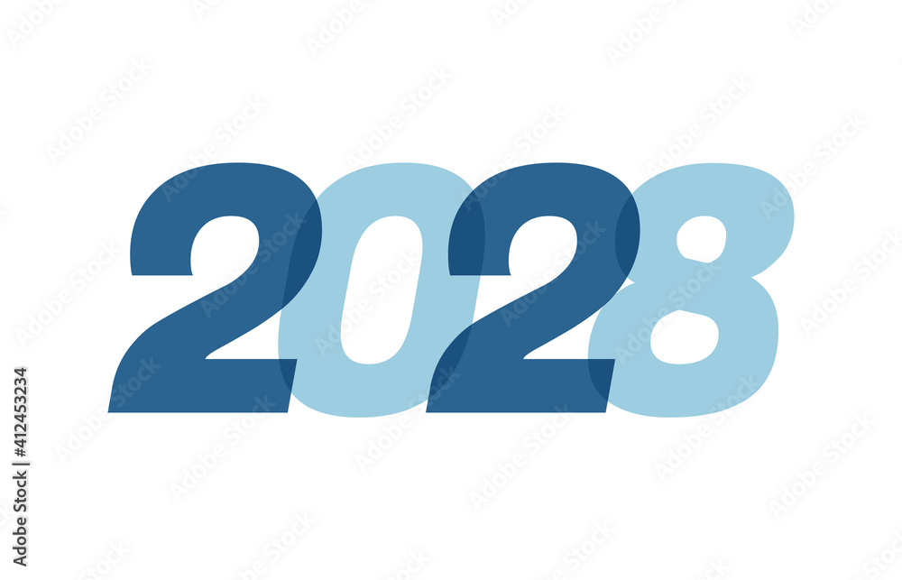 Happy New Year 2028 Text Design. 2028 Number logo design for Brochure design template, card, banner Isolated on white background. Vector illustration Happy New Year 2028 Text Design. 2028 Number logo design for Brochure design template, card, banner Isolated on white background. Vector illustration