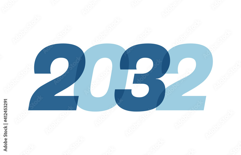 Happy New Year 2032 Text Design. 2032 Number logo design for Brochure design template, card, banner Isolated on white background. Vector illustration Happy New Year 2032 Text Design. 2032 Number logo design for Brochure design template, card, banner Isolated on white background. Vector illustration