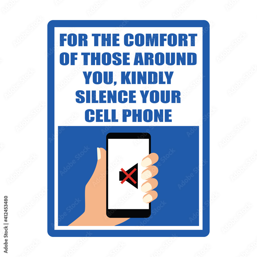 no cellular phone zone area for signboard or label. vector illustration