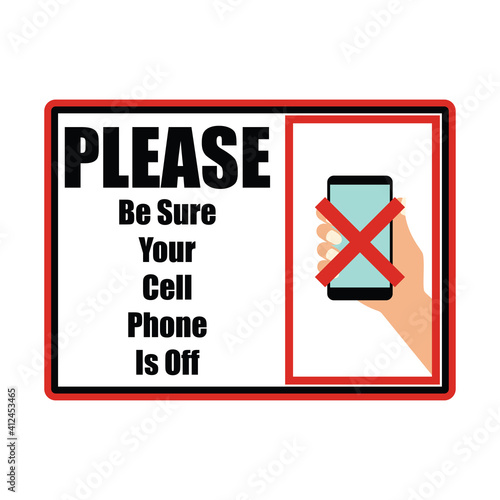 no cellular phone zone area for signboard or label. vector illustration