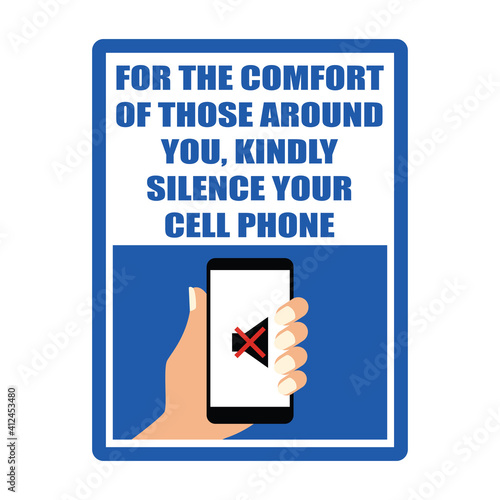 no cellular phone zone area for signboard or label. vector illustration