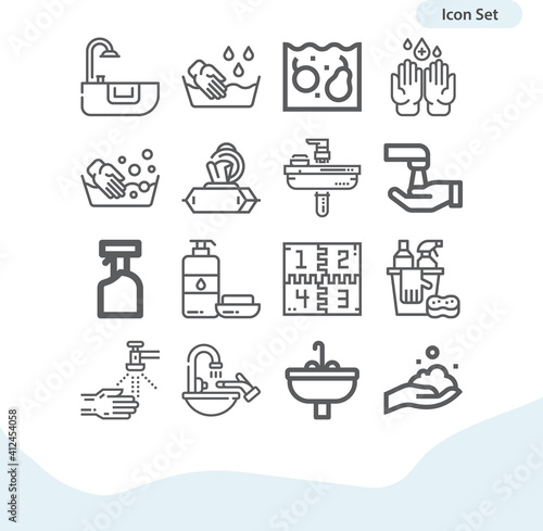 Bilde på lerret Simple set of locus related lineal icons.