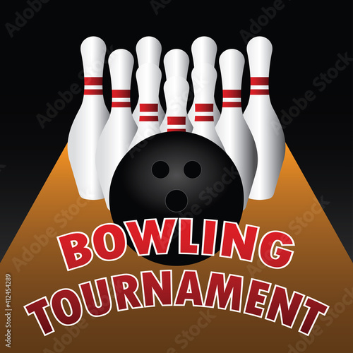 bowling banner for bowling tournament. vector illustration
